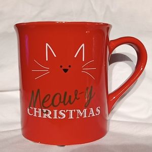 "Meow-y Christmas" Mug. Red & White. By: Jingles & Joy. TM.